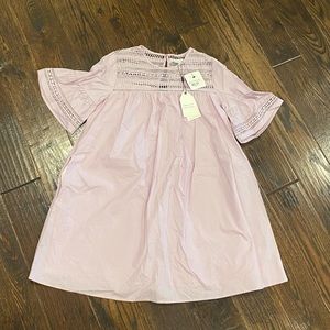 Women’s Lilac crochet lace back babydoll dress.  Size small. NWT.